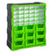 Plastic 39 Drawer Parts Organiser Wall Mount Storage Cabinet for Small Nuts Bolts Tool Green