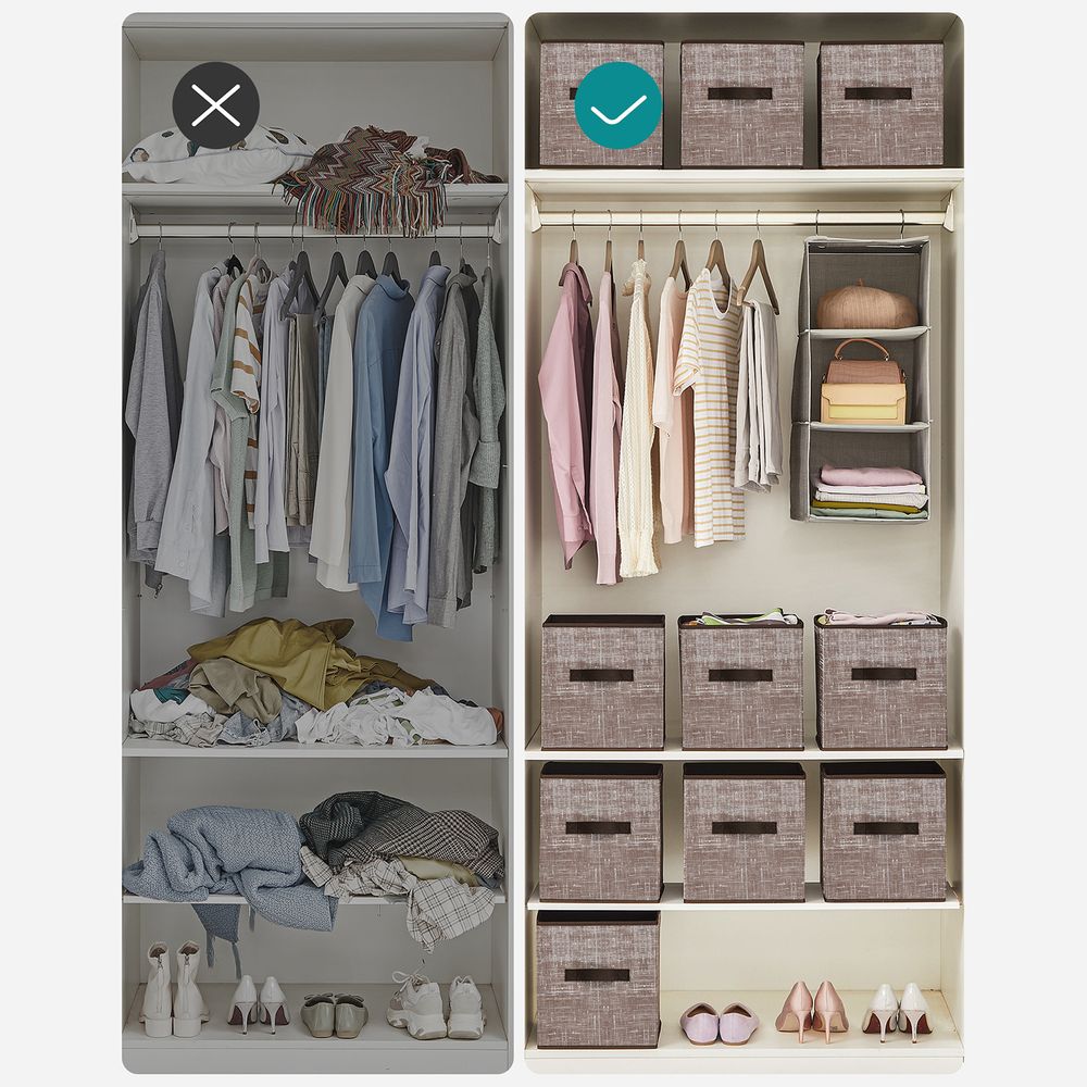 SONGMICS Non-Woven Fabric Storage Cubes with Double Handles 