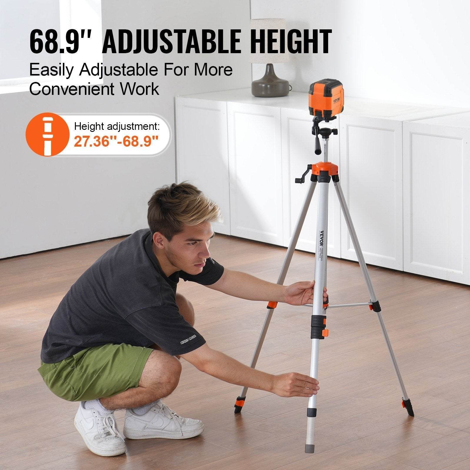 Laser Level Tripod  X 20 Thread 27.36-68.11 Inch Height Adjustment 