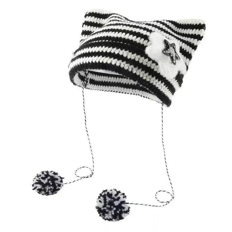 Breathable Windproof Cute Thermal Head Cover Woolen Cap beanies 