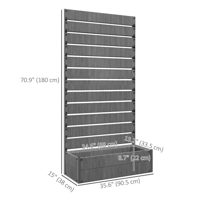 Trellis Planter for Climbing Plants, Raised Garden Bed with Trellis, Planter Box for Outdoor Garden, Dark Grey