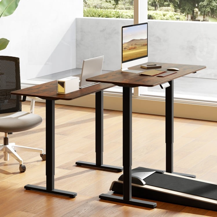 48 Inch x 24 Inch Ergonomic Electric Standing Desk with 3 Memory Settings for Home Office-Rustic Brown