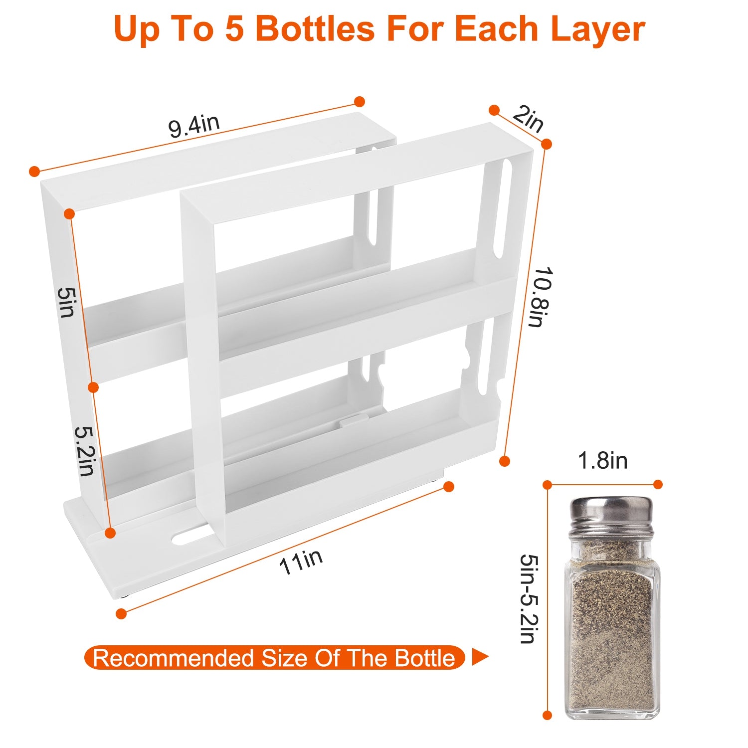 Swivel Cabinet Organizer Revolving Kitchen Rack Spice Organizer for Cabinet Condiment Holder Shelf