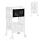 Qaba Foldable Toddler Kitchen Stool with Blackboard & Safety Handrail in White for Ages 3-6