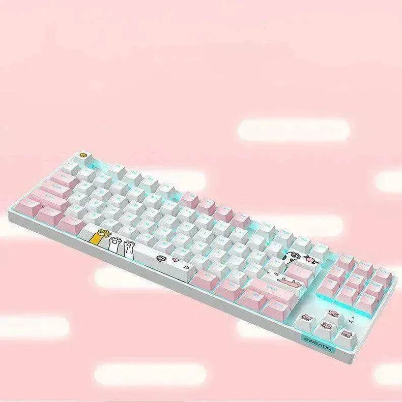 87 Key Rgb Light Effect Green Axis Portable Mechanical Keyboard 