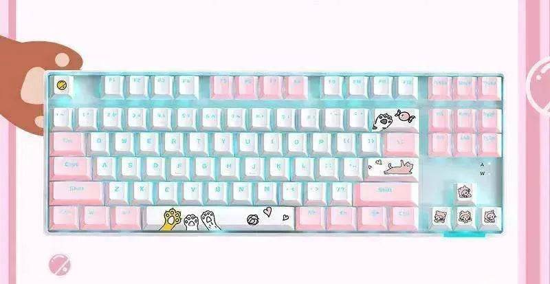 87 Key Rgb Light Effect Green Axis Portable Mechanical Keyboard 