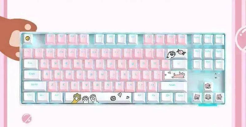 87 Key Rgb Light Effect Green Axis Portable Mechanical Keyboard 