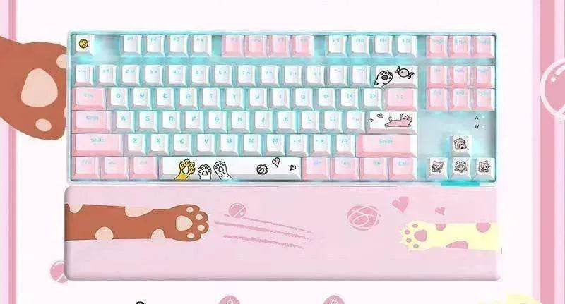 87 Key Rgb Light Effect Green Axis Portable Mechanical Keyboard 