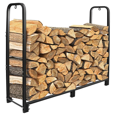 Firewood Log Rack 2500LBS Iron Wood Lumber Storage Stacking Rack 4.03ft Heavy Duty Pile Lumber Storage Holder for Fireplace Firepit 