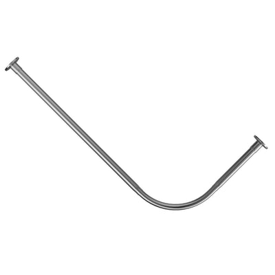 Curved Shower Curtain Rod Stainless Steel Rod L Shaped Stretchable Rod Bathroom Tub Closet Corner Rack Silver 