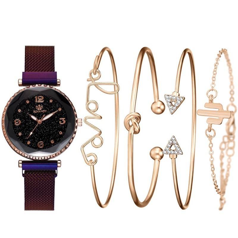 Fashion women's quartz watch bracelet bracelet set 