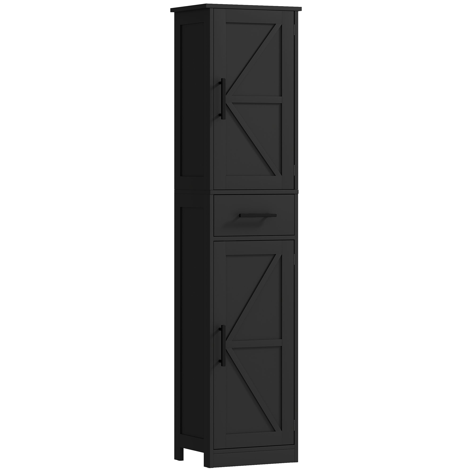 67" Tall Bathroom Storage Cabinet Narrow Bathroom Cabinet Black 