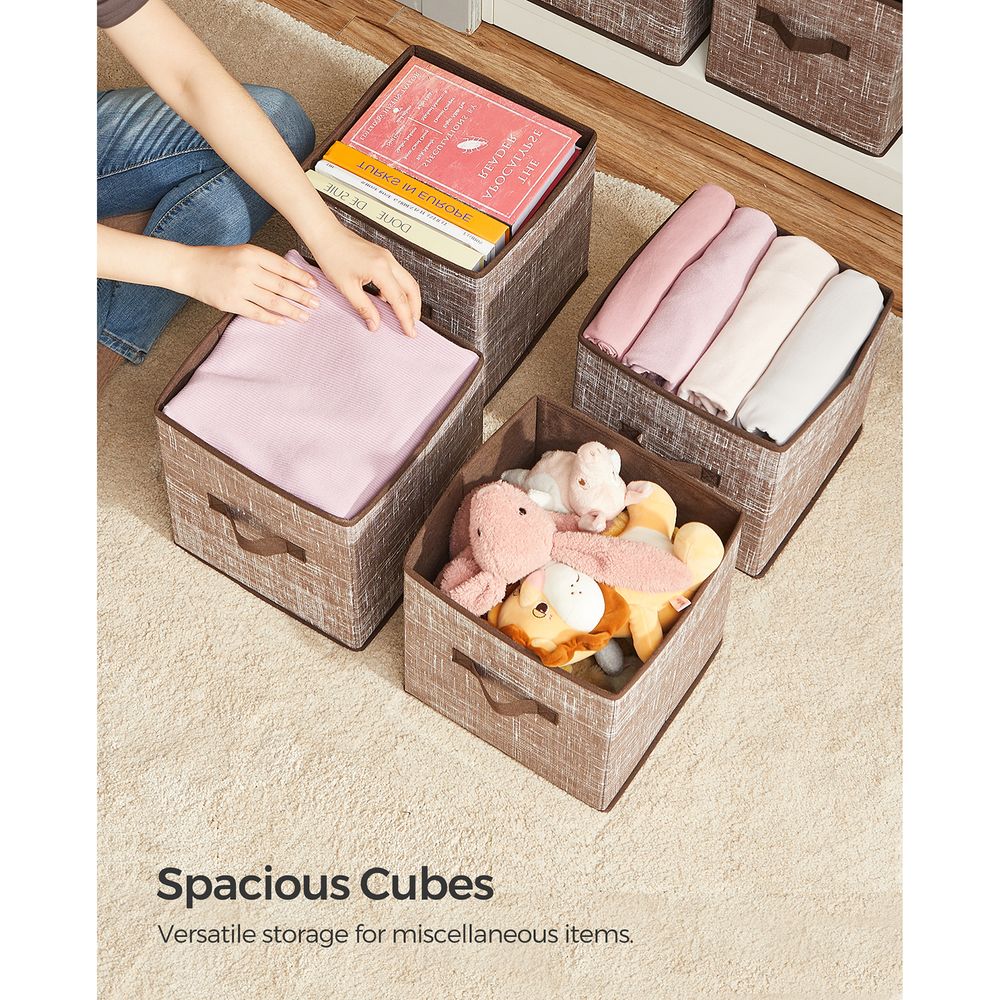 SONGMICS Non-Woven Fabric Storage Cubes with Double Handles 