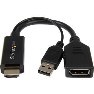 HDMI to DisplayPort Adapter - 4K 30Hz - HDMI to DisplayPort Converter - Compact HDMI to DP Adapter - USB-Powered 