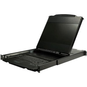 Dual Rail Rackmount KVM Console HD 1080p - DVI/VGA KVM w/17" LCD Monitor - 1U LCD KVM Server Rack Drawer w/Cables USB Support 