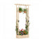 89 Inch Tall Wooden Raised Garden Bed with Side Trellis and Hanging Roof Drainage Holes-Natural