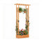89 Inch Tall Wooden Raised Garden Bed with Side Trellis and Hanging Roof Drainage Holes-Orange