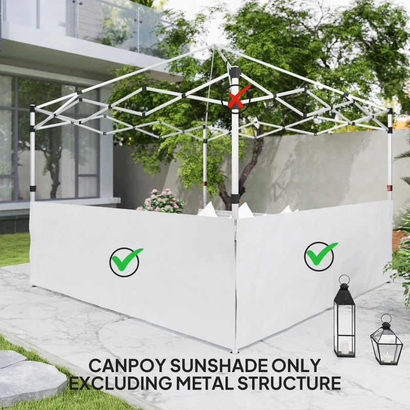Canopy Sidewalls for 10' x 10' or 10' x 20' Pop up Canopy, 2 PCS Canopy Half Walls Only, White