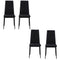 HOMCOM Dining Chairs - High Back Set of 4, Modern Upholstered in Linen Fabric with Metal Legs in Black