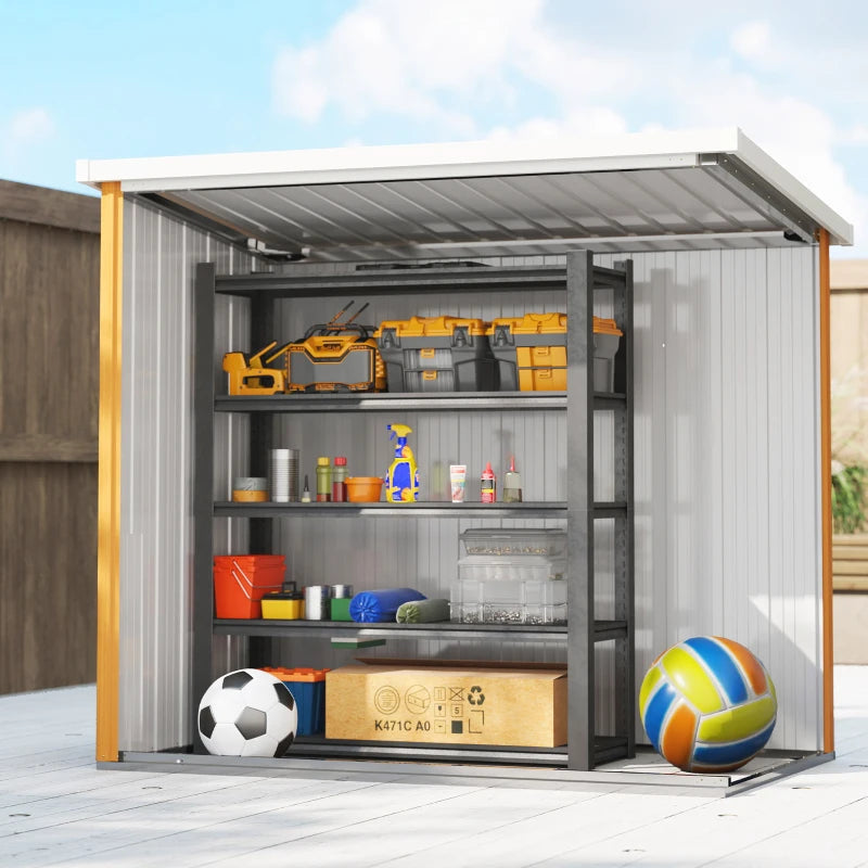 5' x 3' Metal Garden Storage Shed, Tool House with Double Doors for Backyard, Patio, Lawn