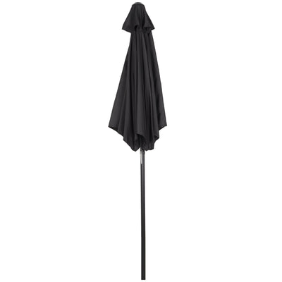 Outsunny 6.6FT Patio Umbrella, Outdoor Parasol with 6 Solid Ribs, Black 