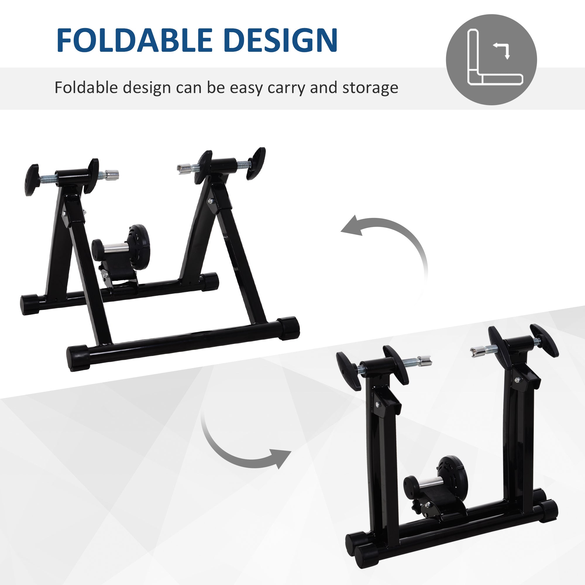 Soozier Magnetic Bike Trainer: Foldable Indoor Bicycle Exercise Stand with Steel Frame for Home Gym, Black 