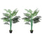 5FT Artificial Palm Tree Set of 2, Fake Tropical Tree with Lifelike Leaves, Faux Plant in Pot for Indoor Decoration, Green