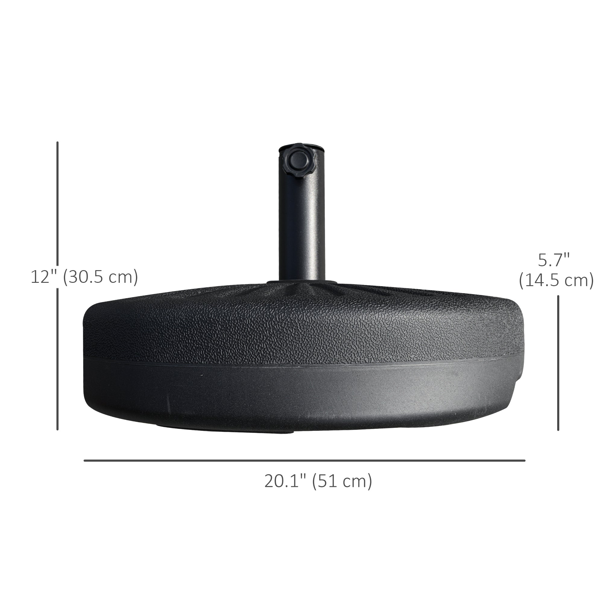 Outsunny 48lb Heavy Duty Patio Umbrella Stand: Water Filled Steel Pole Outdoor Base Black 
