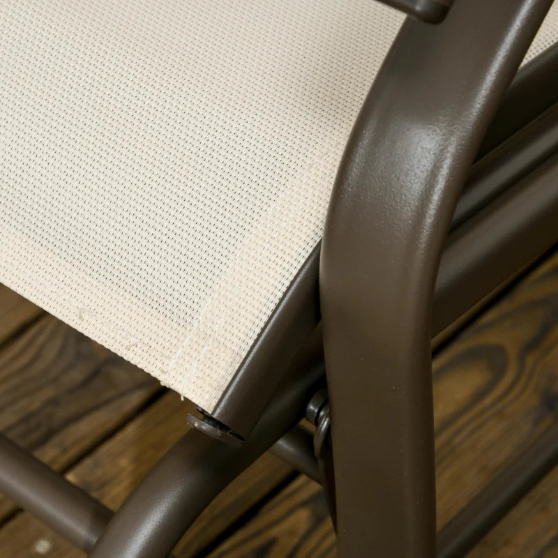 Patio Glider Rocking Chair 2 Person Outdoor Loveseat Rocker Garden Furniture Bench, Beige