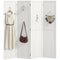 5.6 Ft. Tall 4-Panel Room Divider, Pegboard Panel Folding Privacy Screen, Partition Wall Divider for Bedroom, White