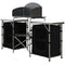 Outsunny Folding Camping Table with Windshield Aluminum Portable Kitchen Cupboards BBQ Camp Party Picnic
