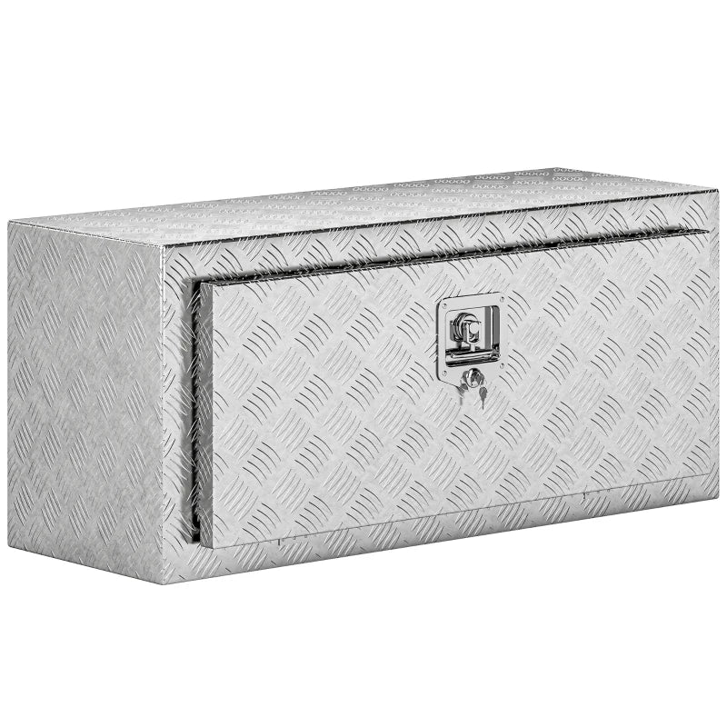 Heavy Duty Aluminum Truck Bed Tool Box, 36 Inch Wavy Plate Tool Box Chest, Waterproof Storage Toolbox Chest Organizer