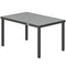 Rectangular Patio Table for 6, Outdoor Dining Table with Wood-Plastic Composite Top and Steel Frame for Garden, Grey