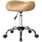 Saddle Stool, Height Adjustable Rolling Salon Chair with PU Leather for Massage, Spa, Clinic, Beauty and Tattoo, Brown