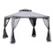 Outsunny Patio Gazebo 9.6x9.6ft Outdoor Pavilion 2 Tier Roof Canopy Steel Frame Grey