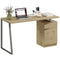 53 Inch Computer Desk, Writing Table with Cabinet, Drawer, Adjustable Shelf for Home Office Study, Natural Wood