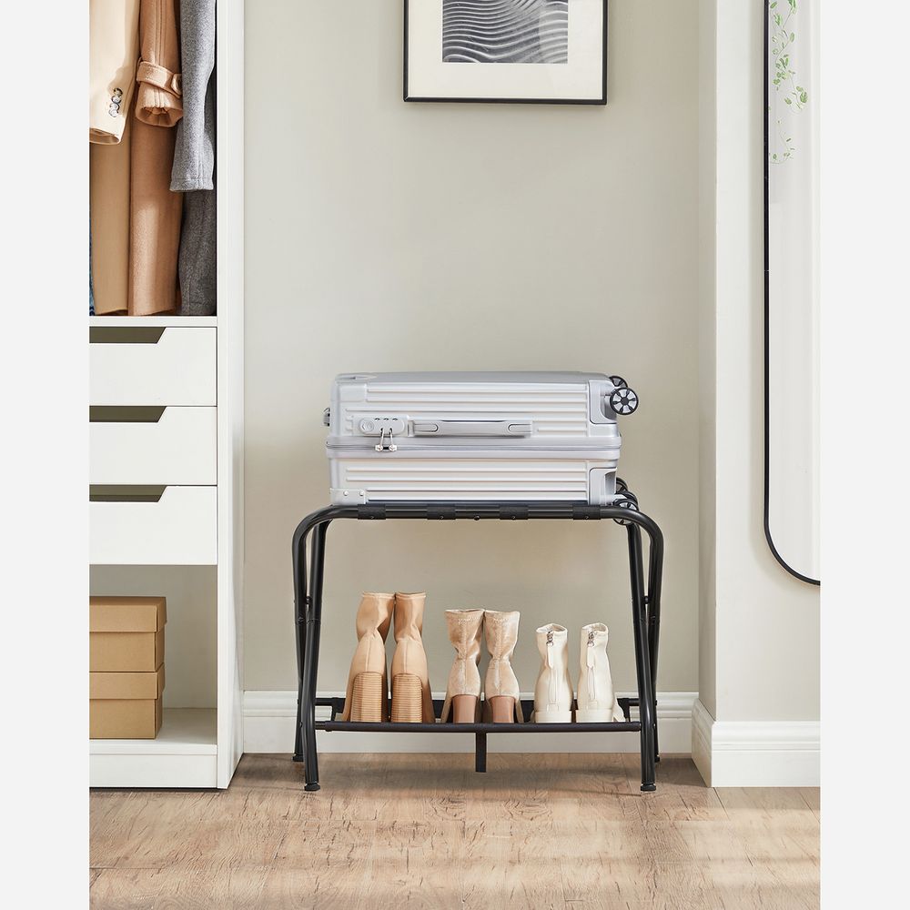 SONGMICS Black Foldable Luggage Rack 