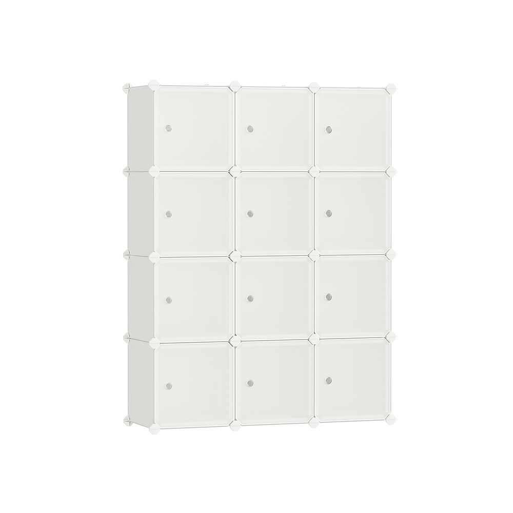 SONGMICS Cube Storage with Door, Set of 12 Plastic Cubes 