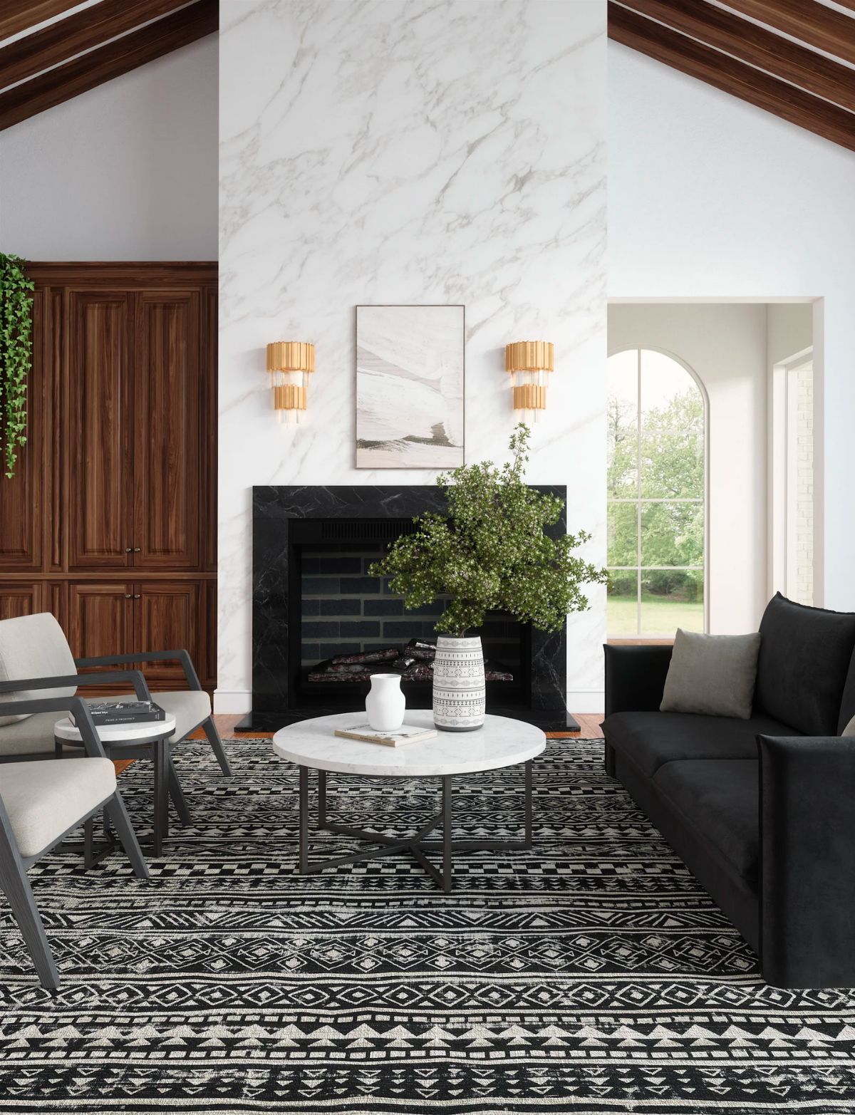 Nadine Black & White Rug 