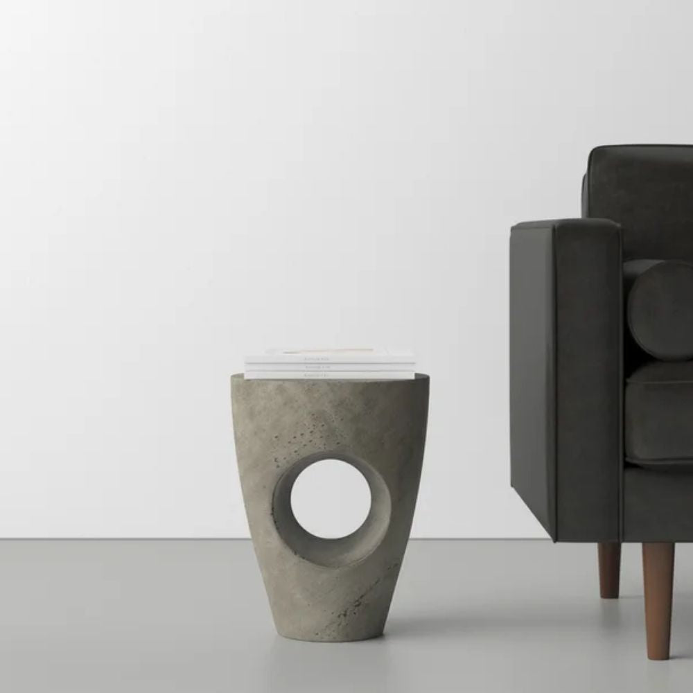 Olivia Concrete Terrazzo Mid-Century End Table 