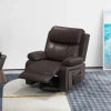 HOMCOM PU Leather Reclining Chair with Vibration Massage Recliner, Swivel Base, Rocking Function, Remote Control, Brown