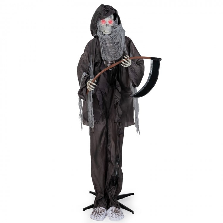8.5 Feet Halloween Decoration Animated Standing Grim Reaper with Glowing Eyes