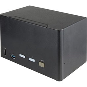 2 Port Quad Monitor DisplayPort KVM Switch 4K 60Hz UHD HDR, DP 1.2 KVM Switch, 2 Port USB 3.0 Hub, 4x USB HID, Audio, Hotkey 
