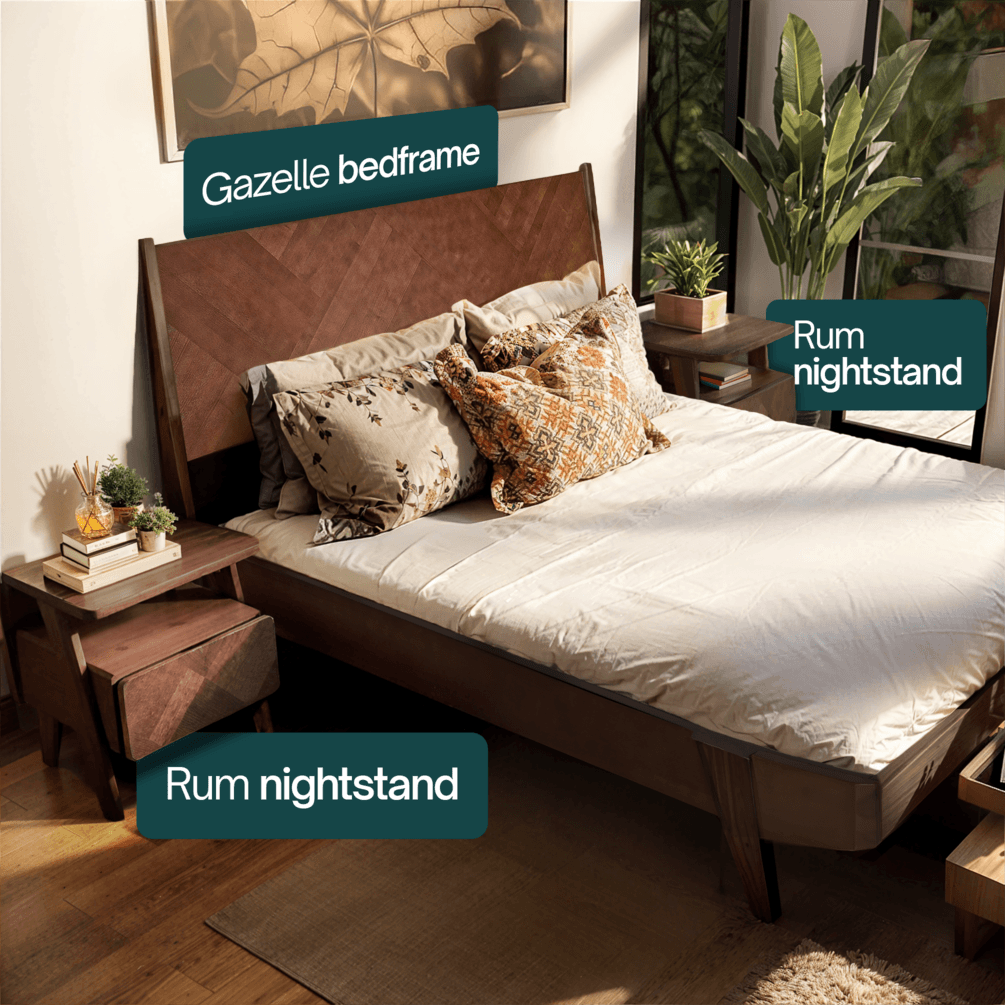 Rum Nightstand with drawer 