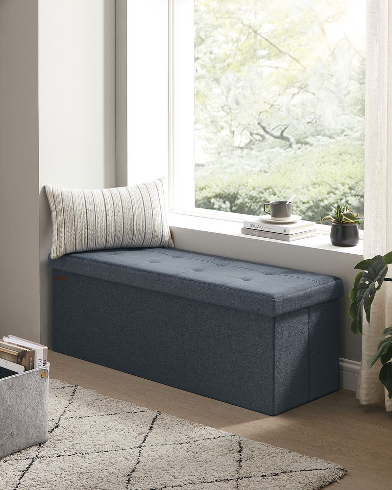 SONGMICS MAZIE Collection 43'' Folding Storage Ottoman Bench 