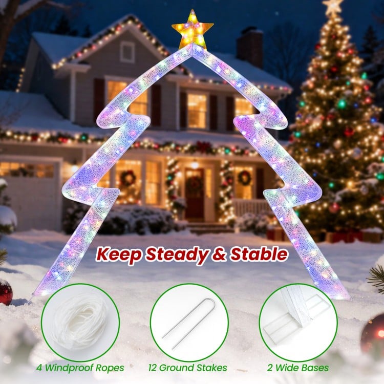 8.8 Feet Christmas Tree-shaped Archway with Top Star