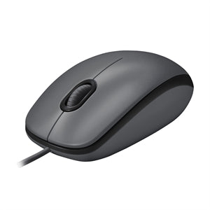 Logitech M100 Wired USB Mouse, 3-Buttons,1000 DPI Optical Tracking, Ambidextrous, Compatible with PC, Mac, Laptop (Gray) 