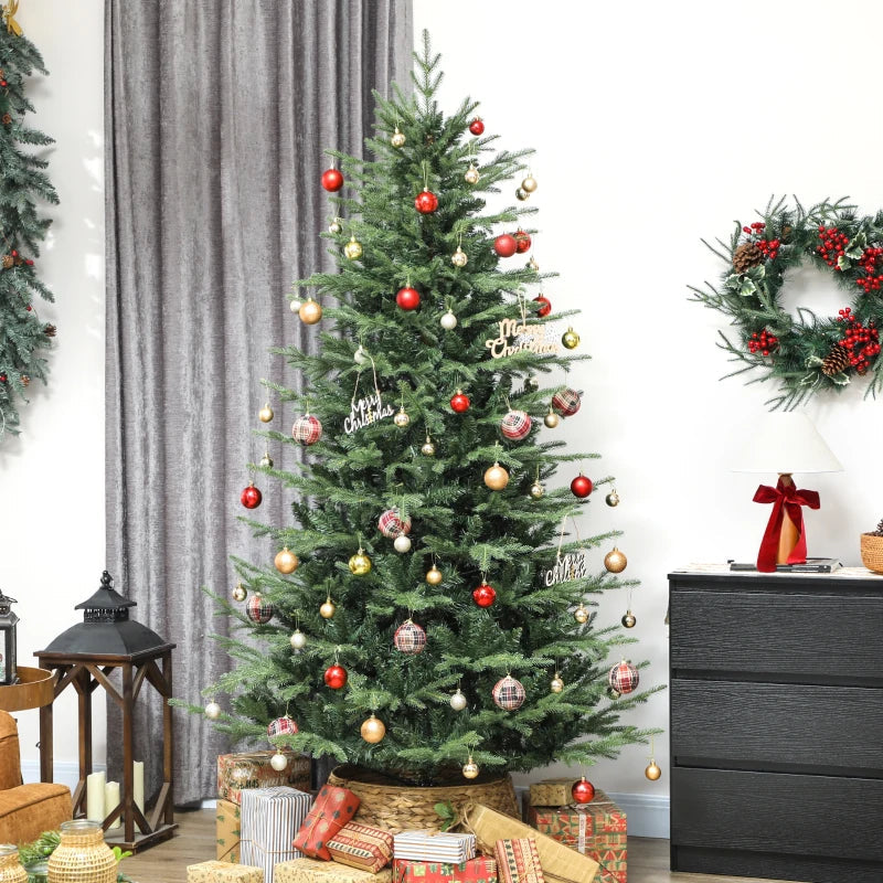 HOMCOM 5ft Artificial Christmas Tree – Dense Realistic Full Ponderosa Fir, Hinged Branches, Easy Assembly 