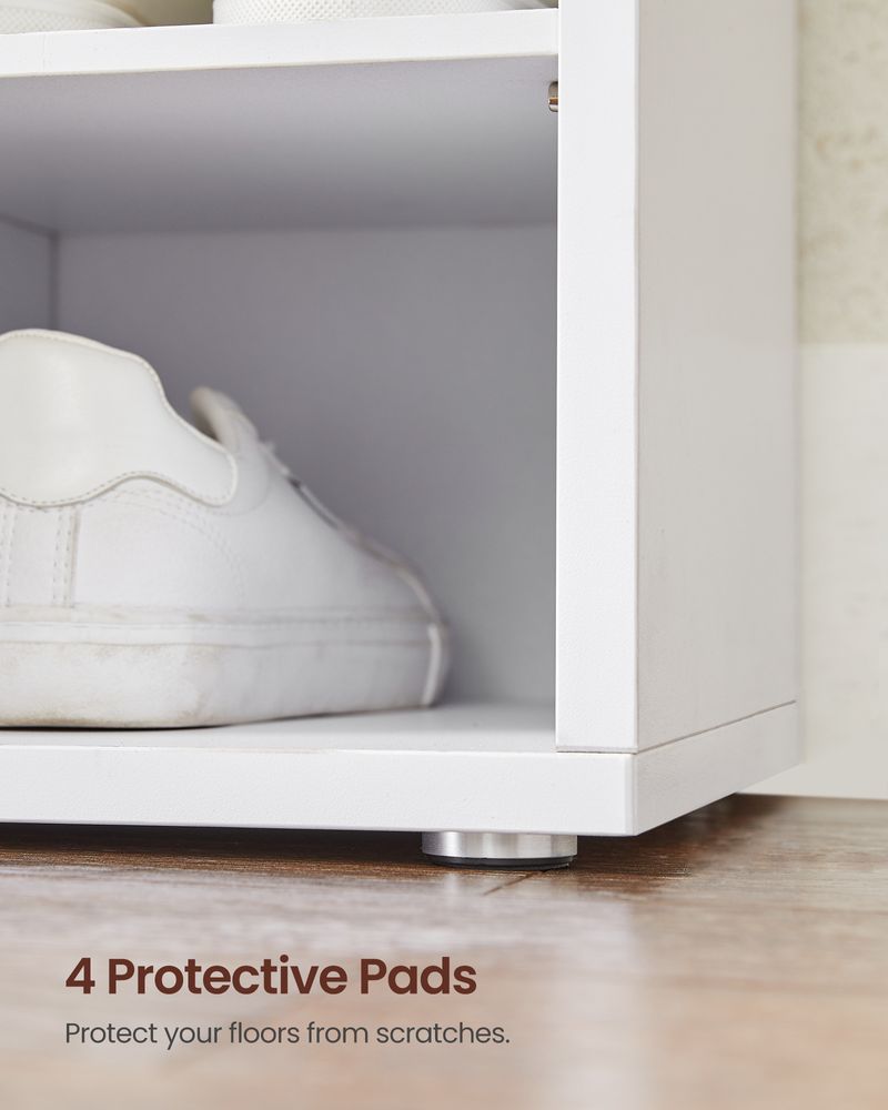 VASAGLE Shoe Bench with Cushion,15 Compartments 