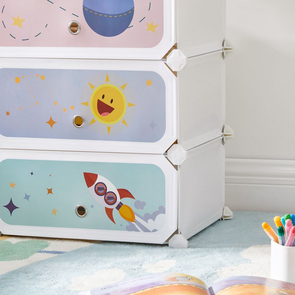 SONGMICS Kids' Shoe Rack with Doors 